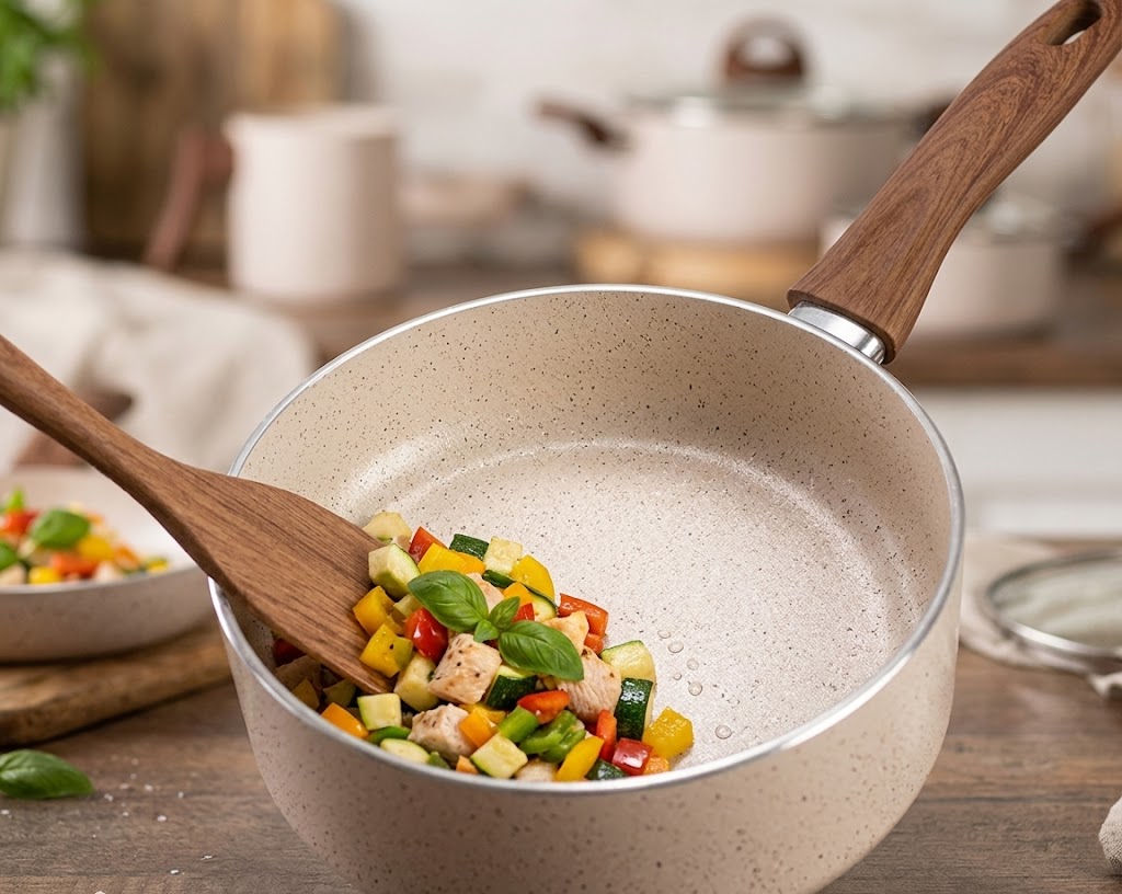 Demonstração do revestimento cerâmico antiaderente